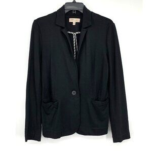 Philosophy Jacket Ponte Knit Stretch Black Single Button